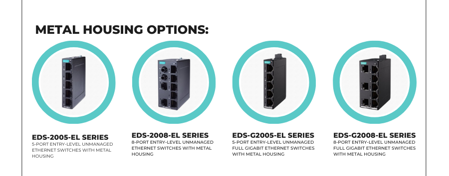  EDS-2000/G2000-EL/ELP Series Metal housing options: